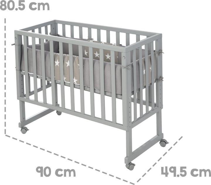 Produktbild Roba Stuben- & Beistellbett 3in1 mit Barriere Little Stars