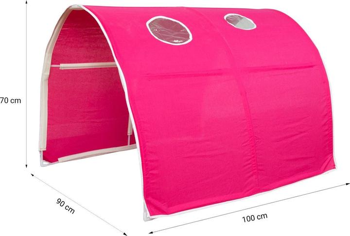 Produktbild Floki24 Tunnel für Hochbetten Bettzelt Bettdach Spieltunnel Höhle Kinderbett - rot