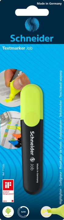 Produktbild Schneider Textmarker Job nachfüllbar gelb Blisterkarte (Gelb, 5 mm, 1 x)