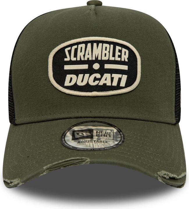 Actual product image New Era A-Frame Trucker Cap Distressed Scrambler Ducati Olive (One size)