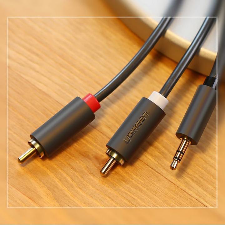 Produktbild Ugreen AV102 2x RCA cable (Cinch) jack 3.5 mm 5m (black) (5 m)