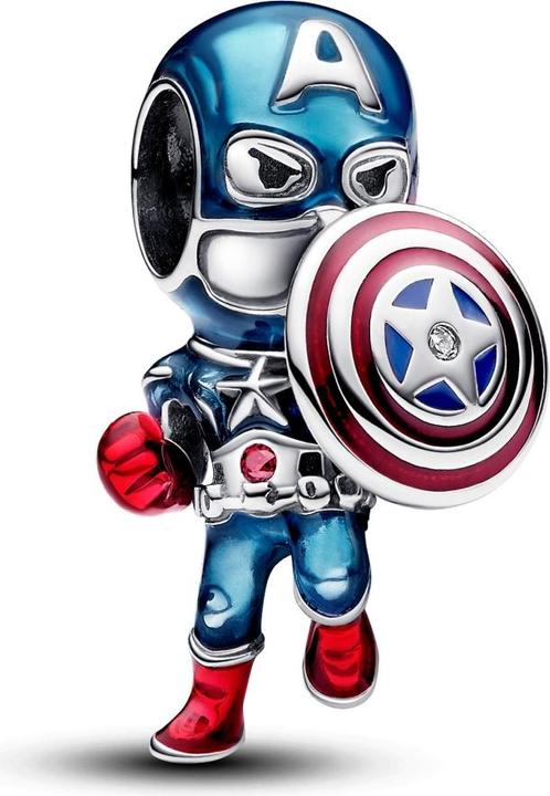 Pandora Captain America (Silber 925, Emaille)