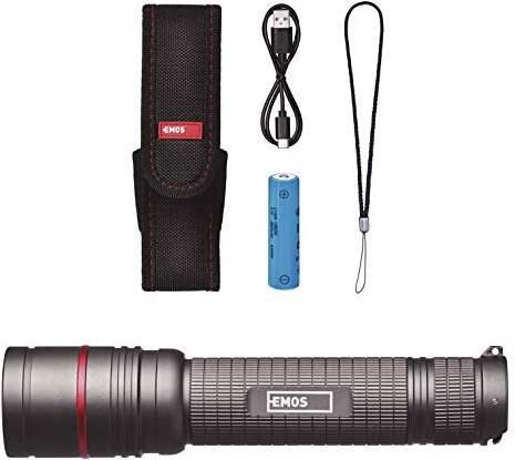 Image du produit Emos CREE LED Lampe de poche métallique rechargeable Ultibright 80, 600lm (15.10 cm, 600 lm)