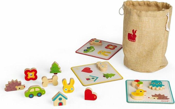 Produktbild Janod J05318 Memory-Tastspiel, lehrreiches Familienspiel, für Kinder ab 3 Jahren (Italienisch, Englisch, Spanisch, Deutsch, Niederländisch, Französisch)
