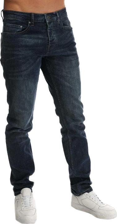 Actual product image Weekend Offender Mens Leather Patch Tapered Jeans (30)