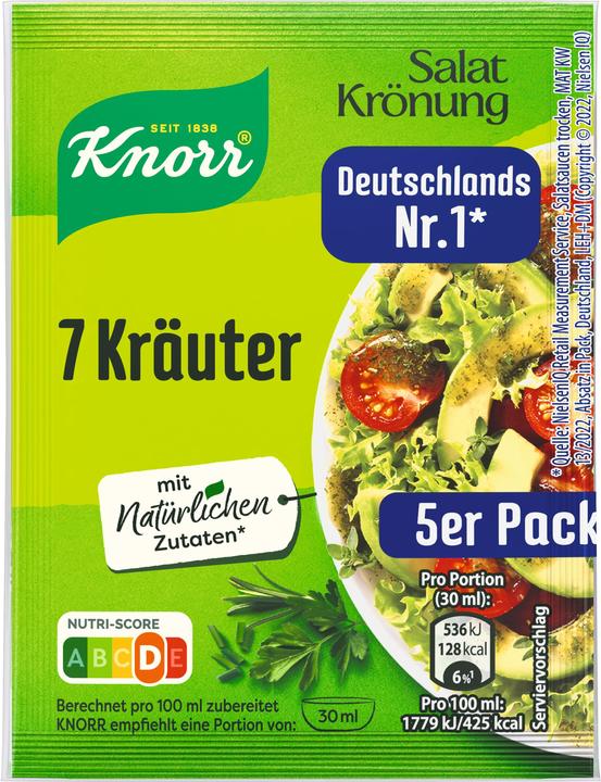 Actual product image Knorr Salatkrönung 7 Herbs Dressing 5-pack yields 450 ml (58 g)