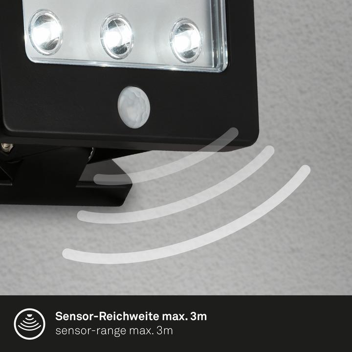 Produktbild Briloner LED Aussenleuchte, Sensor, schwarz, 6xLED/0,06W (7 lm)