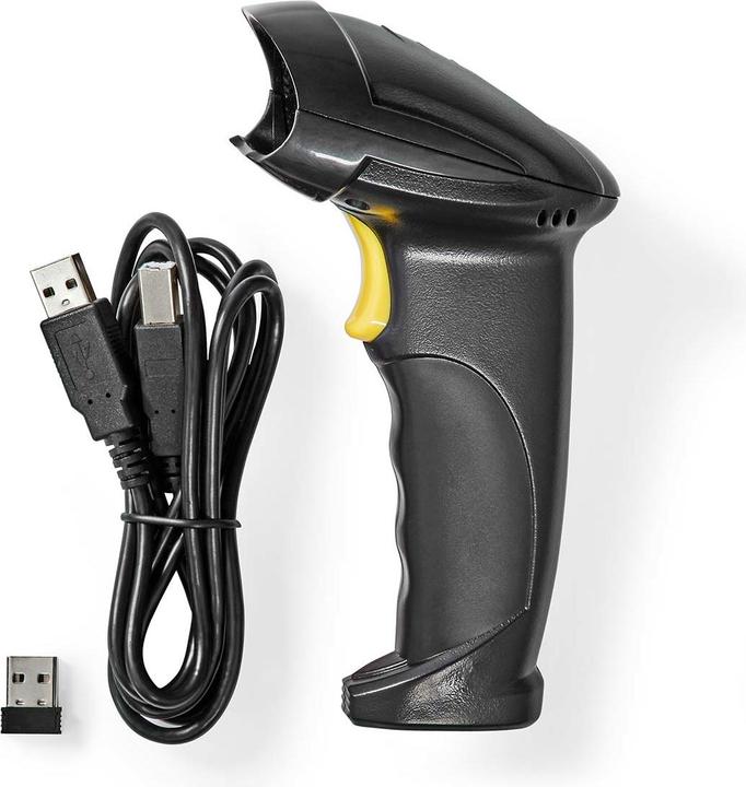 Produktbild Nedis Barcodescanner | Laser | Wireless | 1D Linear | Batteriebetrieben / Stromversorgung über USB | (1D-Barcodes)