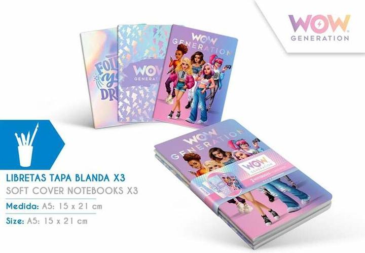 Produktbild Kids Licensing Wow Generation Notizbücher (A5, Weicher Einband)