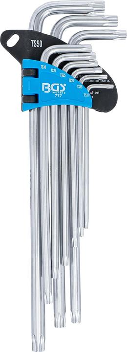 Actual product image BGS L-Type Wrench Set | extra long | T-Star (for Torx Plus) TS10 - TS50 | 9 pcs. (T-section)