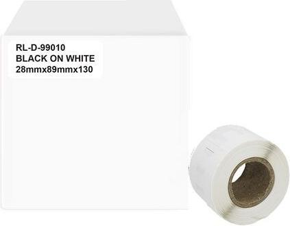 Produktbild Markenlos Beschriftungsband Kompatibel DYMO RL-D-99010T-BK/WT-28MM89MM Schwarz auf Weiss (6 cm, Weiss)