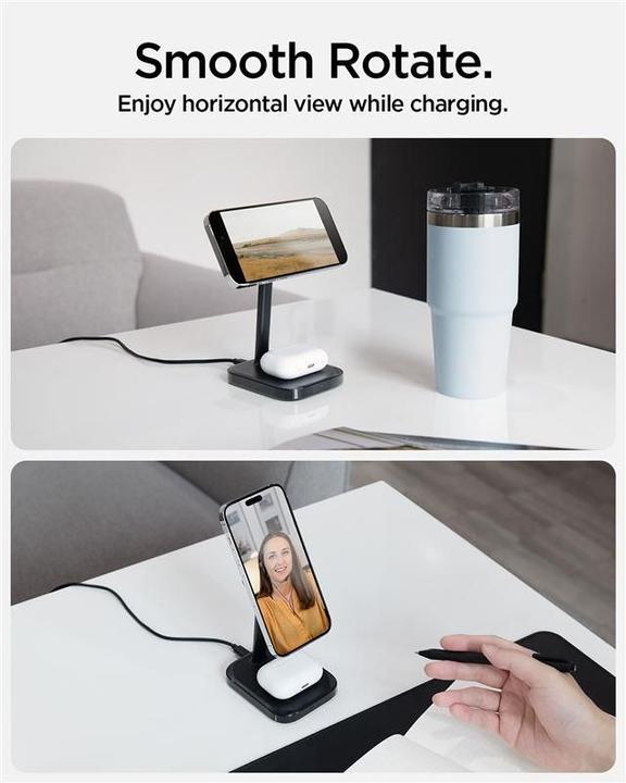Actual product image Spigen ArcField PF2100 Stand with MagSafe Charger - Black (20 W)