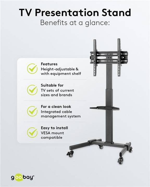 Immagine prodotto Goobay Supporto per presentazione TV Basic L (Universale, 70", 35 kg)
