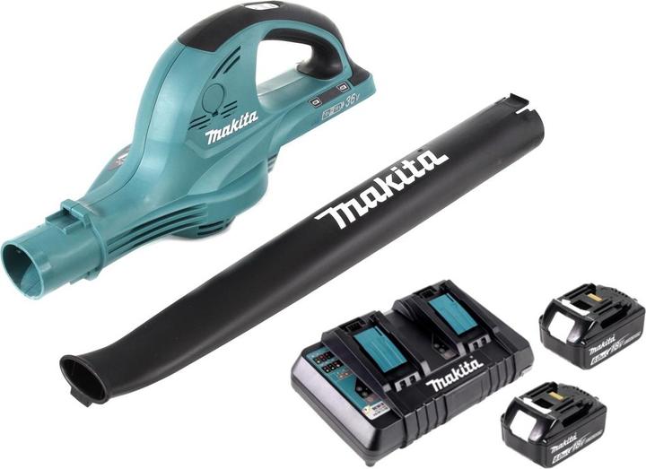 Actual product image Makita DUB 361 2x 18 V / 36 V battery-powered leaf blower + 2x BL 1860 6 Ah / 6000 mAh battery + Mak (Rechargeable battery operated, Leaf blower)
