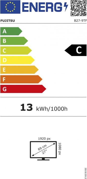 Label énergétique Fujitsu B27-9 TE (1920 x 1080 pixels, 27")