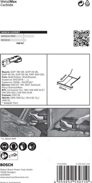 Actual product image Bosch Professional Zubehör EXPERT MetalMax PAIZ 32 AIT Blade for multifunction tools, 50 x 32 mm