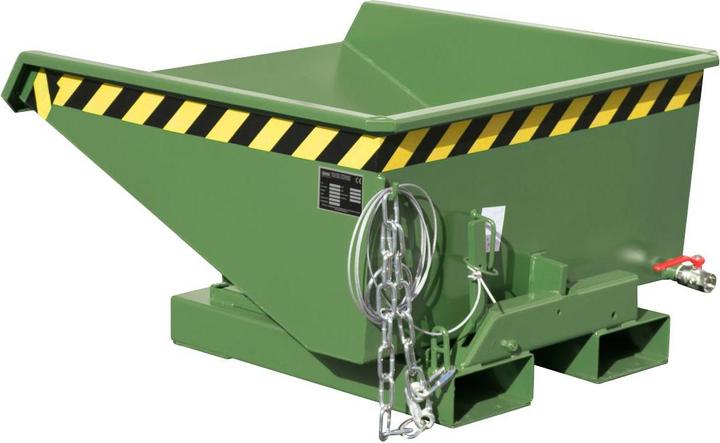 Produktbild eurokraft pro Mini-Kippbehälter für Späne, Volumen 0,225 m³, grün RAL 6011 (225 l)
