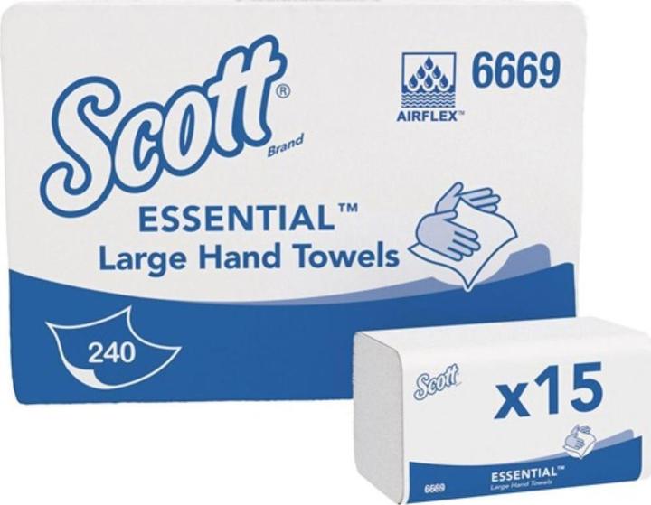 Actual product image Kimberly-Clark Folded towel Essential KCD 6669 W-fold, 1-ply 3600 pcs. (3600 x)