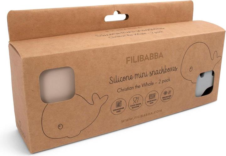 Produktbild Filibabba Set mit 2 kleinen Brotdosen - Christian der Wal - Pearl Blue