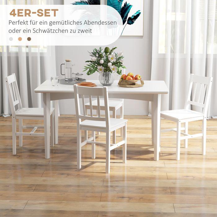 Produktbild Swisshandel24 Esszimmerstuhl 4er Set, Kiefer, Weiss