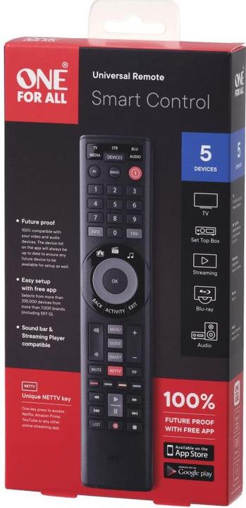 Produktbild One for All Smart Control 5 (Universal Fernbedienung, Infrarot)
