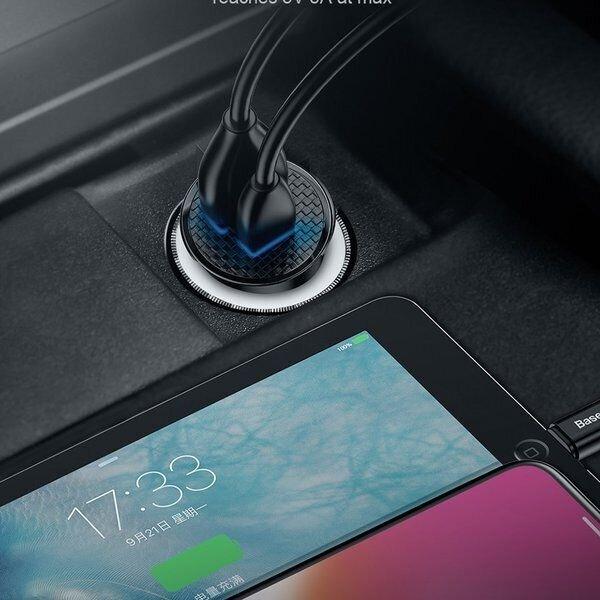 Actual product image Baseus Circular Plastic A+C 30W PPS Car Charger Black