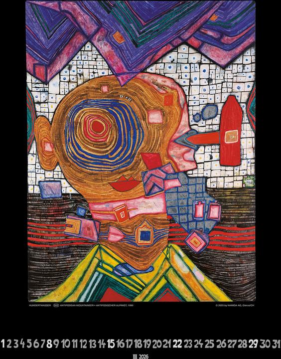 Produktbild Hundertwasser Art Calendar 2026 (44 x 34 cm, Harter Einband, Deutsch)