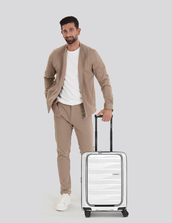 Immagine prodotto Bergpfeil Travel 4 Rollen Kabinentrolley 55 cm Laptopfach mit Dehnfalte (46 l, Bagaglio a mano (fino a 50 litri))