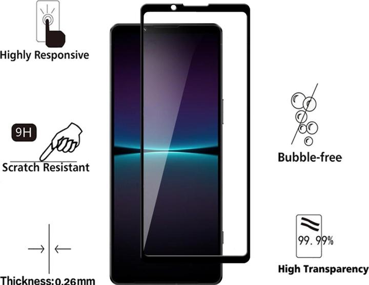 Produktbild Screenguard Sony Xperia 1 IV Full Screen Panzerglas Schutzfolie 2.5D 9H (1 Stück, Sony Xperia 1 IV)