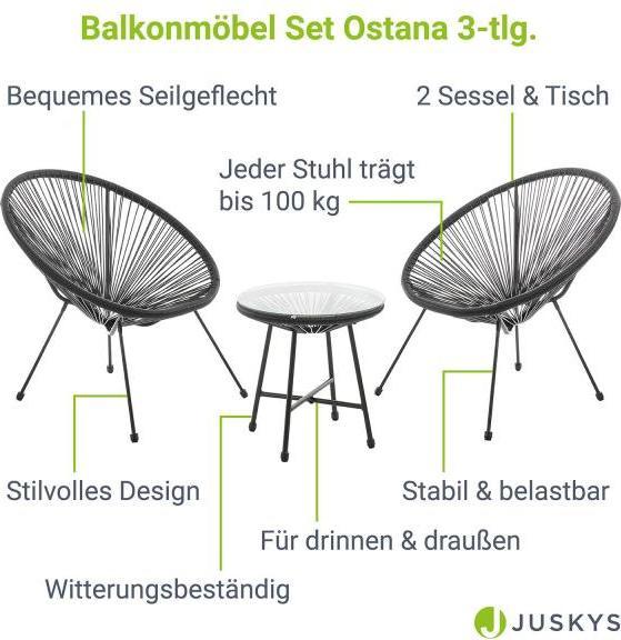 Produktbild Juskys Balkonmöbel Set Ostana (45 cm)