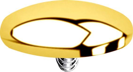 Star Piercing Dermal Anchor Kuppel vergoldet (ohne Messing, Chirurgenstahl 316L)