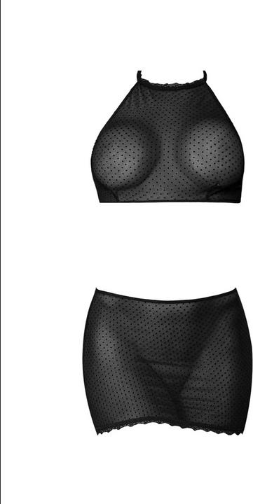 Magic Silk Polka Dot Mesh Halter & Skirt Set/X (XL)