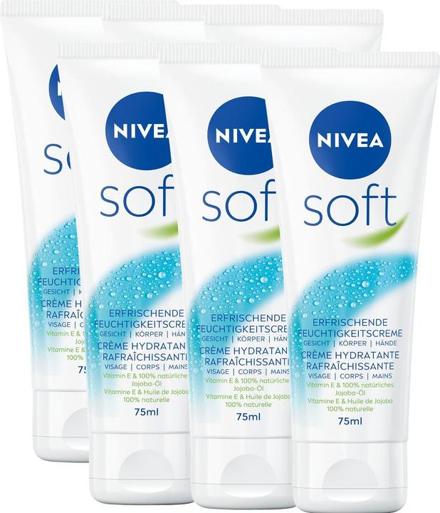 Produktbild NIVEA Körpercrème Soft Tube Multipack 6 x 75 ml (Körpercreme, 450 ml)