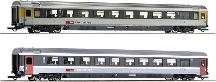 Image du produit Roco 74023 H0 Lot de 2 : Voiture EuroCity CFF EC7 1ère classe type Apm, 2ème classe type Bpm (Piste H0)