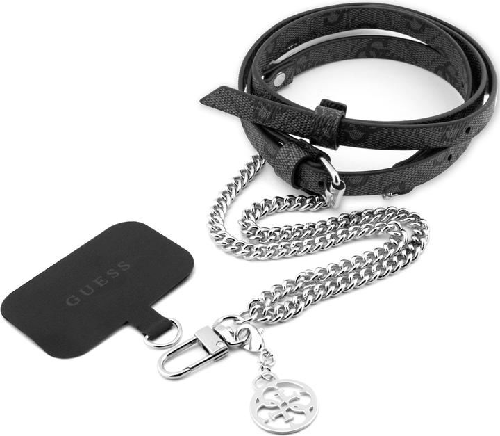Guess Cinghia Crossbody PU 4G Chain - argento / nero