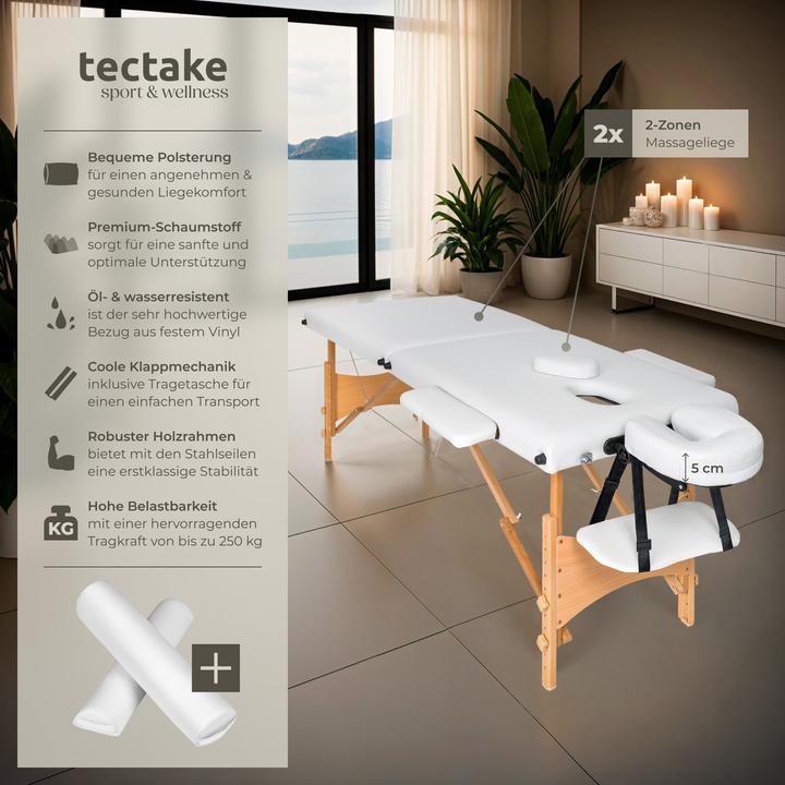 Actual product image tectake Massage Table Set Freddie | Massage table w/ headrest, armrests, face pad & bolster supports