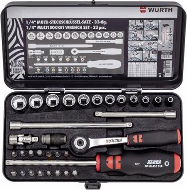 Immagine prodotto Würth Assortimento di chiavi multi-presa da 1/4 di pollice 33 pezzi