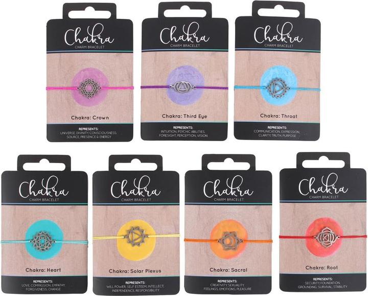 Actual product image Something Different Chakra Charm Bracelet (Pack of 49) (100% synthetic material)