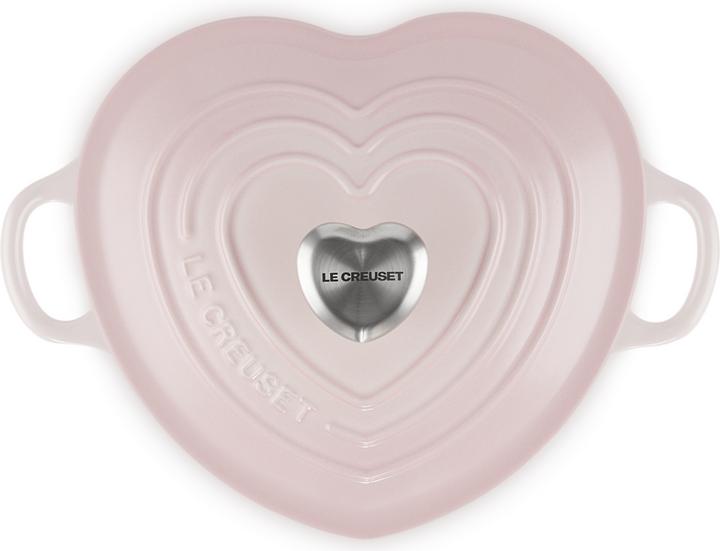 Image du produit Le Creuset Rôtissoire à coeur avec bouton de coeur Shell Pink (20 cm, Cocotte + faitout, Fonte)