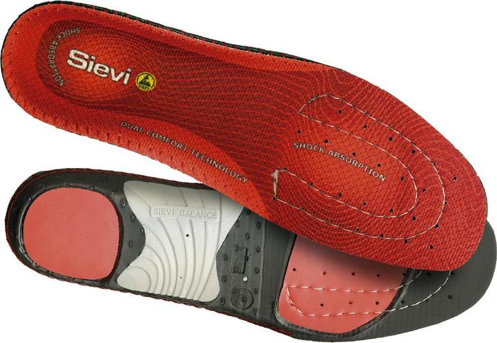 Produktbild Sievi Dual Comfort Plus: Neutral Arch, Unisex, Vuxen, Komfort-innersula, Svart, Grå, Röd, EUE, 1 sty