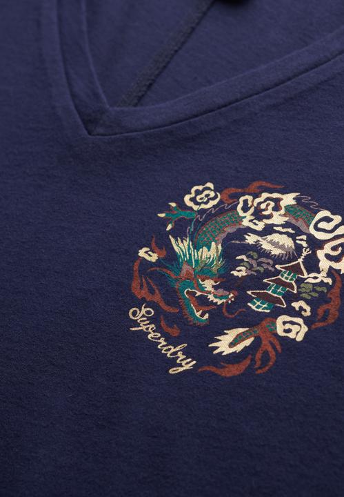 Actual product image Superdry Suika Metallic Relaxed Vee Tee (8)