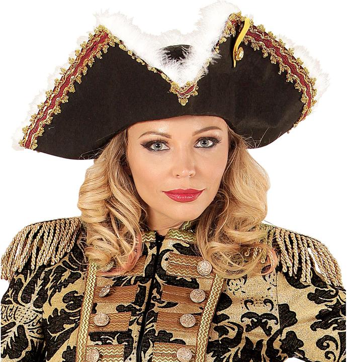 Actual product image Widmann Tricorn hat with marabou decoration