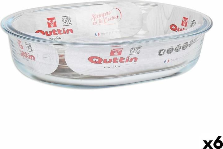 Produktbild Quttin Ofenschüssel Glas Oval 1,5 L 23,7 x 18,8 cm (6 Stück) (1.50 l, 6 x)
