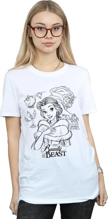 Immagine prodotto Disney Beauty And The Beast Collage Sketch Maglietta Ampia Donna (4XL)