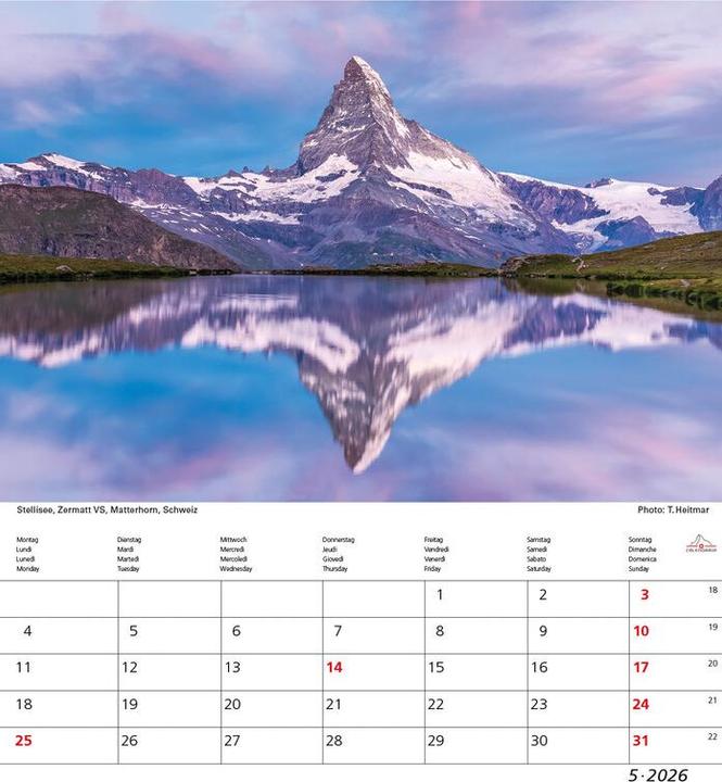 Produktbild Schweiz 21x24 2026 (21 x 24 cm, Harter Einband, Französisch, Deutsch, Italienisch)