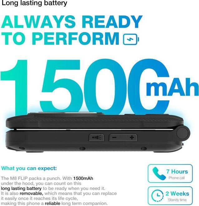 Actual product image AGM M8 128MB 4G BLACK (2.80", 0.08 Mpx, 4G)