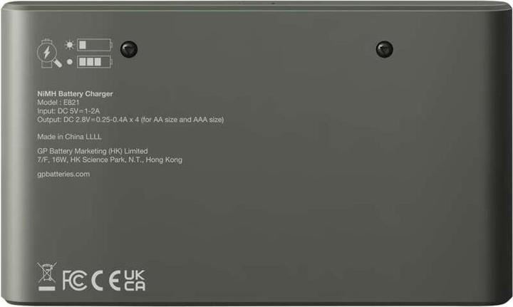 Productafbeelding GP Batteries Econ-oplader E821 + 4xAA (8 Pcs., AAA, AA, 2100 mAh, Oplaadbare batterijen + lader)