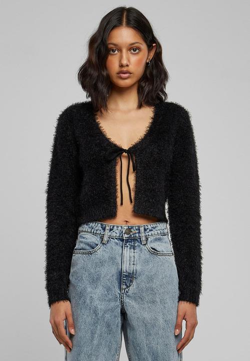 Produktbild Urban Classics Ladies Tied Cropped Feather Cardigan (XXL)