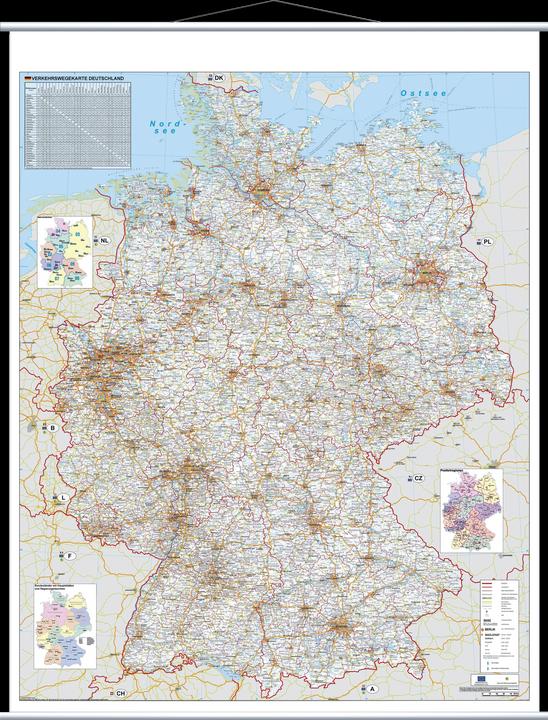 Franken Kartentafel Strassenkarte Deutschland laminiert