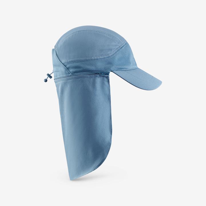 Image du produit Quechua Casquette de randonnée nuque longue 7-15 ans, MH900 bleue (Taille unique)